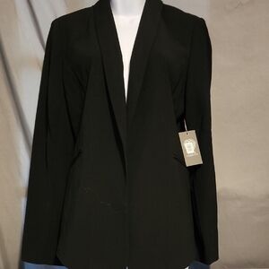 Vince Camuto NWT Black Collarless Blazer with Minimalist Design